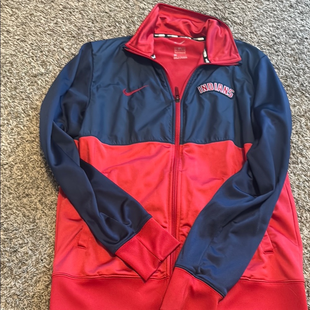 Cleveland Indians Nike Red and Blue Zip-Up Jacket